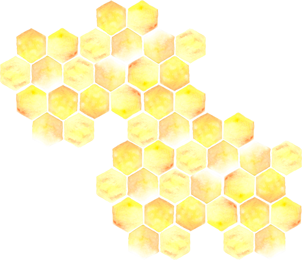 Honeycomb Texture Watercolor Illustration Cutout